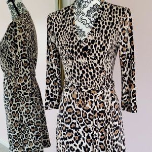 Wrap Dress in Animal Leopard Print